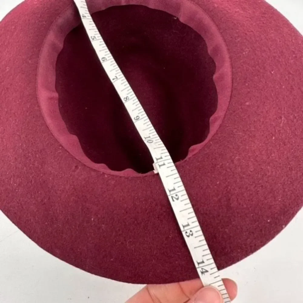 Vintage Victoria Secret Wide Brim Wool Floppy Brim Hat Wine‎ Burgundy elegant